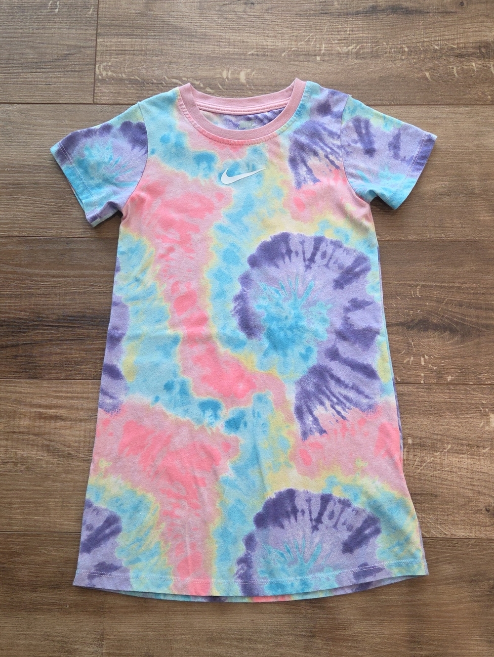 Nike Girls' Pastel Tie-Dye Short Sleeve Dress - Pink, Blue, Purple, Yellow